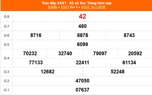 XSST 18/2 - Kết quả xổ số Sóc Trăng hôm nay 18/2/2026 - Trực tiếp XSST ngày 18 tháng 2