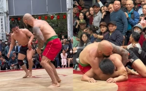 Võ sĩ Nga áp đảo nhưng bất ngờ thua ở chung kết sới vật Việt Nam vì chấn thương