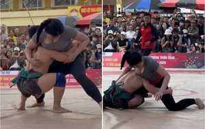 Hot girl làng vật Anh Thơ đánh bại nhà vô địch SEA Games, gây sốt ở hội vật đầu xuân 2026
