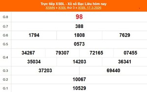 XSBL 17/3 - Kết quả xổ số Bạc Liêu hôm nay 17/3/2026 - Trực tiếp XSBL ngày 17 tháng 3