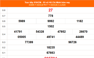 XSHCM 7/3 - XSTP thứ Bảy - Kết quả xổ số Hồ Chí Minh hôm nay ngày 7/3/2026