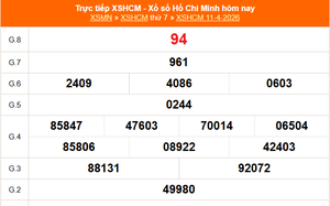 XSHCM 11/4 - XSTP thứ Bảy - Kết quả xổ số Hồ Chí Minh hôm nay ngày 11/4/2026