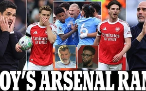 Cựu danh thủ MU tranh cãi gay gắt về màn trình diễn của Arsenal sau thất bại trước Man City