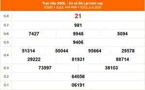 XSDL 5/4 - Kết quả xổ số Đà Lạt hôm nay 5/4/2026 - Trực tiếp XSDL ngày 5 tháng 4