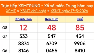 XSMT 17/5 - Kết quả xổ số miền Trung hôm nay 17/5/2026 - Kết quả XSMT Chủ Nhật ngày 17 tháng 5