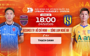 Link xem trực tiếp bóng đá Becamex TP.HCM vs Sông Lam Nghệ An 18h00 hôm nay, V-League vòng 24