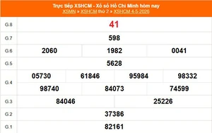 XSHCM 4/5 - XSTP thứ Hai - Kết quả xổ số Hồ Chí Minh hôm nay ngày 4/5/2026