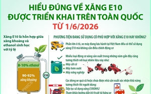 Hiểu đúng về xăng E10 được triển khai trên toàn quốc từ ngày 1/6/2026