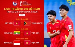 Bảng xếp hạng bóng đá U19 Đông Nam Á 2026 mới nhất