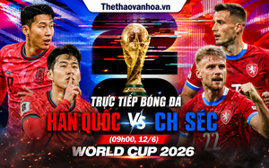 VTV6 trực tiếp bóng đá Hàn Quốc vs CH Séc 09h00 hôm nay, bảng A World Cup 2026