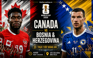 TRỰC TIẾP bóng đá Canada vs Bosnia & Herzegovina 02h00 hôm nay, bảng B World Cup 2026