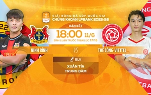 Link xem trực tiếp bóng đá Ninh Bình vs Thể Công Viettel 18h00 hôm nay, bán kết Cúp Quốc gia
