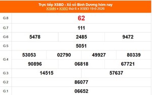 XSBD 19/6 - Kết quả xổ số Bình Dương hôm nay 19/6/2026 - Trực tiếp XSBD ngày 19 tháng 6