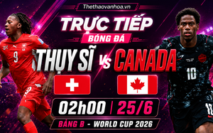 TRỰC TIẾP bóng đá Thụy Sĩ vs Canada 02h00 hôm nay, bảng B World Cup 2026