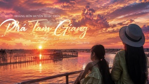 Hoàng hôn huyền hoặc trên Phá Tam Giang