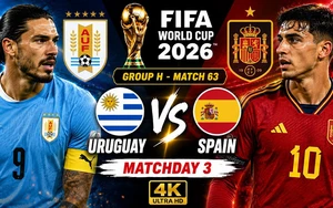 TRỰC TIẾP bóng đá Uruguay vs Tây Ban Nha 07h00 hôm nay, bảng H World Cup 2026