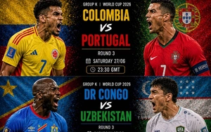 VTV6 VTV3 trực tiếp bóng đá World Cup 2026: Colombia vs Bồ Đào Nha, CHDC Congo vs Uzbekistan