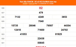 XSHCM 11/7 - XSTP thứ Bảy - Kết quả xổ số Hồ Chí Minh hôm nay ngày 11/7/2026