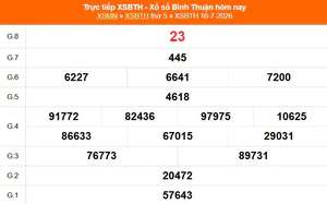 XSBTH 16/7 - Kết quả xổ số Bình Thuận hôm nay 16/7/2026 - Trực tiếp XSBTH ngày 16 tháng 7
