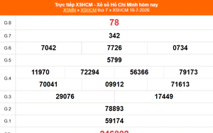 XSHCM 18/7 - XSTP thứ Bảy - Kết quả xổ số Hồ Chí Minh hôm nay ngày 18/7/2026
