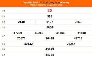 XSDT 20/7 - Kết quả xổ số Đồng Tháp hôm nay 20/7/2026 - Trực tiếp XSDT ngày 20 tháng 7