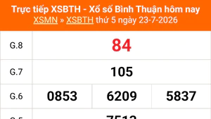 XSBTH 23/7 - Kết quả xổ số Bình Thuận hôm nay 23/7/2026 - Trực tiếp XSBTH ngày 23 tháng 7