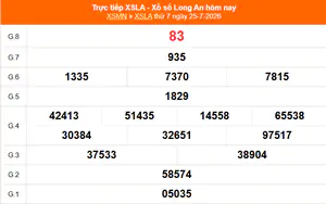 XSLA 25/7 - Kết quả xổ số Long An hôm nay 25/7/2026 - Trực tiếp XSLA ngày 25 tháng 7