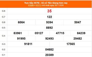 XSTG 26/7- Kết quả xổ số Tiền Giang hôm nay 26/7/2026 - Trực tiếp XSTG ngày 26 tháng 7