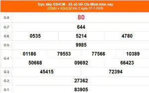 XSHCM 27/7 - XSTP thứ Hai - Kết quả xổ số Hồ Chí Minh hôm nay ngày 27/7/2026