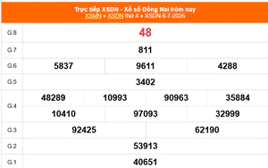 XSDN 8/7 - Kết quả xổ số Đồng Nai hôm nay 8/7/2026 - Trực tiếp XSDN ngày 8 tháng 7