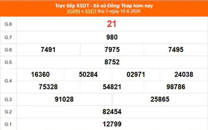 XSDT 10/8 - Kết quả xổ số Đồng Tháp hôm nay 10/8/2026 - Trực tiếp XSDT ngày 10 tháng 8