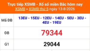 XSMB 13/8 - Kết quả Xổ số miền Bắc hôm nay 13/8/2026 - Kết quả XSMB thứ Năm ngày 13 tháng 8