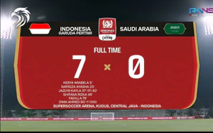 Tuyển trẻ Indonesia thắng 7-0 Saudi Arabia ở giải đấu tổ chức tại sân nhà