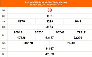 XSST 19/8 - Kết quả xổ số Sóc Trăng hôm nay 19/8/2026 - Trực tiếp XSST ngày 19 tháng 8