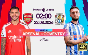 Link xem trực tiếp bóng đá Arsenal vs Coventry City 02h00 ngày 22/8, vòng 1 Ngoại hạng Anh