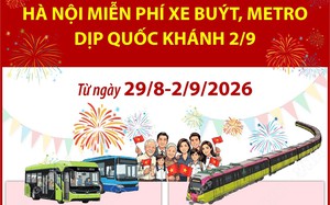 Hà Nội miễn phí xe buýt, metro dịp Quốc khánh 2/9