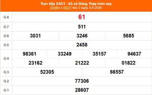 XSDT 3/8 - Kết quả xổ số Đồng Tháp hôm nay 3/8/2026 - Trực tiếp XSDT ngày 3 tháng 8