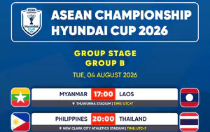 Lịch thi đấu bóng đá hôm nay 4/8: Trực tiếp Philippines vs Thái Lan