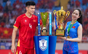 Cặp 'người khổng lồ' Thanh Thúy, Quang Kiệt cầm cờ Việt Nam tại lễ khai mạc ASIAD 2026