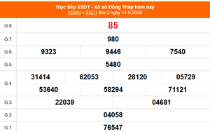 XSDT 14/9 - Kết quả xổ số Đồng Tháp hôm nay 14/9/2026 - Trực tiếp XSDT ngày 14 tháng 9