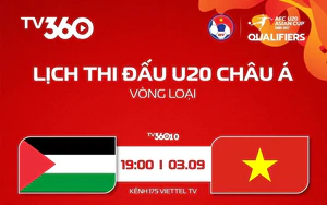 Lịch thi đấu bóng đá hôm nay 3/9: Trực tiếp U20 Việt Nam vs U20 Palestine