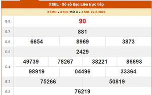 XSBL 22/9 - Kết quả xổ số Bạc Liêu hôm nay 22/9/2026 - Trực tiếp XSBL ngày 22 tháng 9