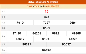 XSLA 26/9 - Kết quả xổ số Long An hôm nay 26/9/2026 - Trực tiếp XSLA ngày 26 tháng 9