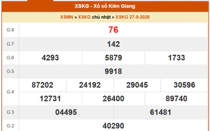 XSKG 27/9- Kết quả xổ số Kiên Giang hôm nay 27/9/2026 - Trực tiếp XSKG ngày 27 tháng 9