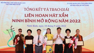 45 tiết mục xuất sắc được trao giải tại Liên hoan hát Xẩm Ninh Bình mở rộng năm 2022