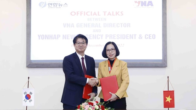 Tổng giám đốc Thông tấn xã Việt Nam hội đàm với Chủ tịch, Giám đốc điều hành Hãng Thông tấn Yonhap của Hàn Quốc