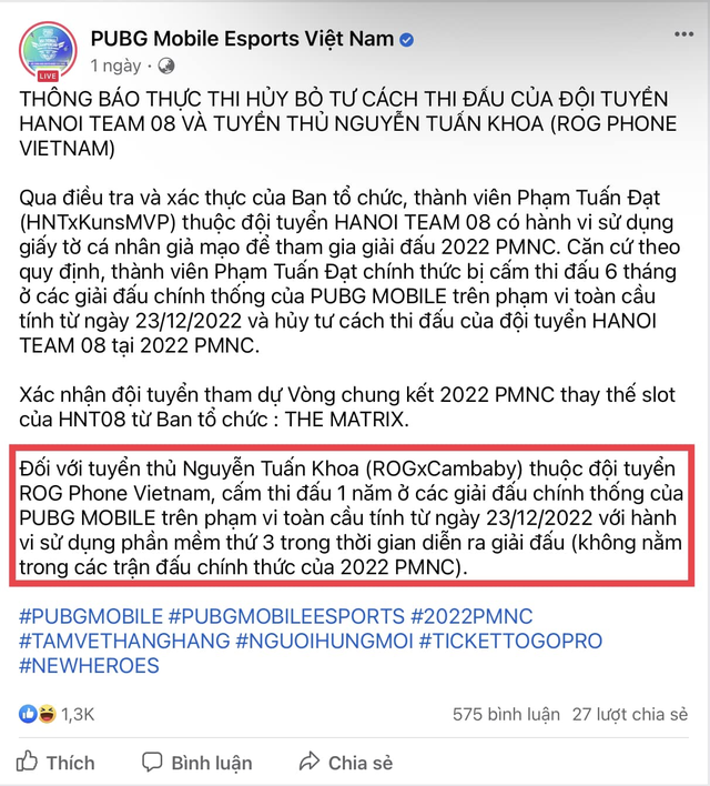 Tuyển thủ Esports Việt bị cấm thi đấu toàn cầu vì sử dụng phần mềm thứ 3 trong thời gian diễn ra giải đấu - Ảnh 1.