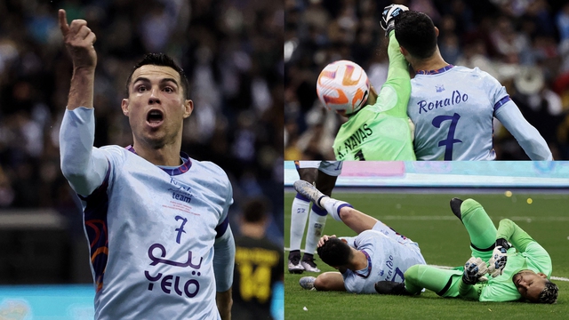 Ronaldo bị đồng đội cũ đấm vào mặt trong trận đấu đầu tiên ở Ả Rập Xê Út - Ảnh 2.