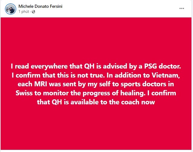 Người đại diện Quang Hải phản pháo thông tin được bác sĩ PSG giúp đỡ, tình trạng của ngôi sao ĐT Việt Nam được tiết lộ - Ảnh 2.