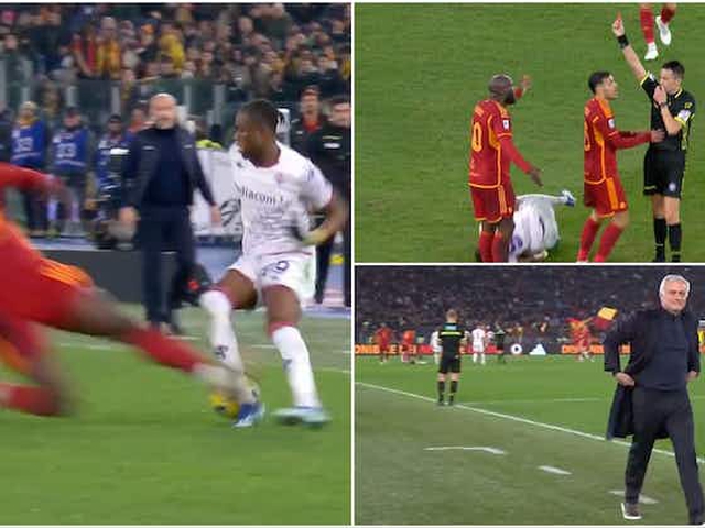 Lukaku ghi bàn và dính thẻ đỏ, Mourinho nhanh trí có hành động ‘bí ẩn’ giúp AS Roma thoát thua khi bị đuổi 2 người - Ảnh 3.